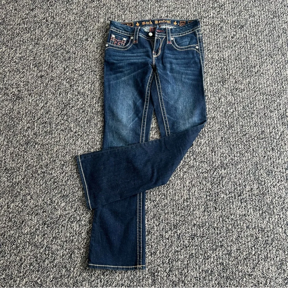 ROCK REVIVAL Alivia Dark Blue Jeans - Picture 3 of 14